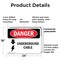 Signmission Underground Cable Danger Sign, Plastic, 24in W x 18in L, 2PK OS-2PACK-DS-P-1824-L-1599 - alternate 3